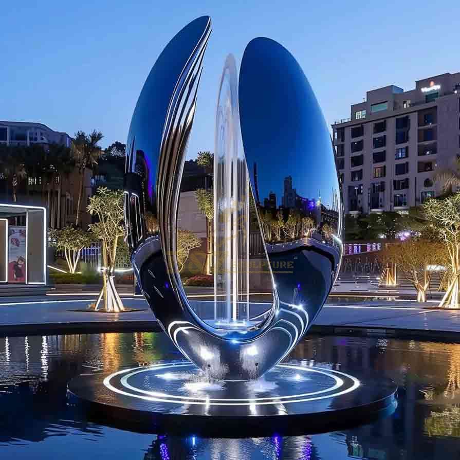 Modern Large Stainless Steel Fountain Sculpture Custom DZ-730