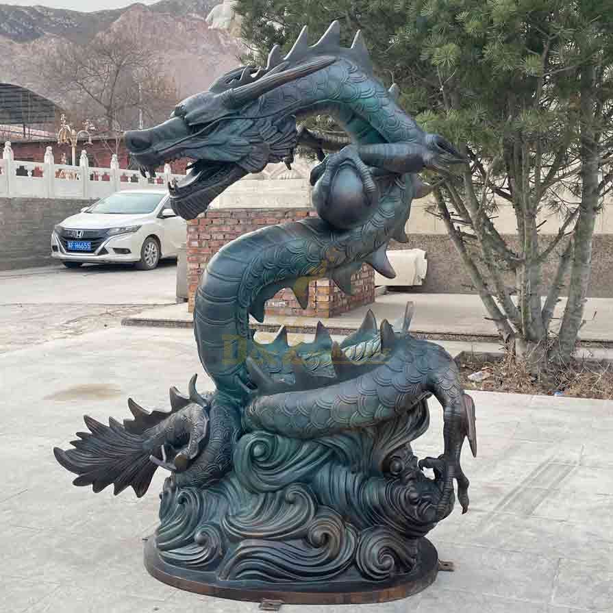 Chinese Green Dragon Statue - Large Metal Dragon Sculpture Designs