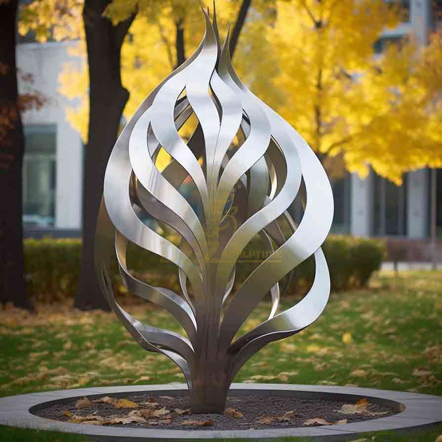 Large Hollow Metal Leaf Sculpture For Garden 5