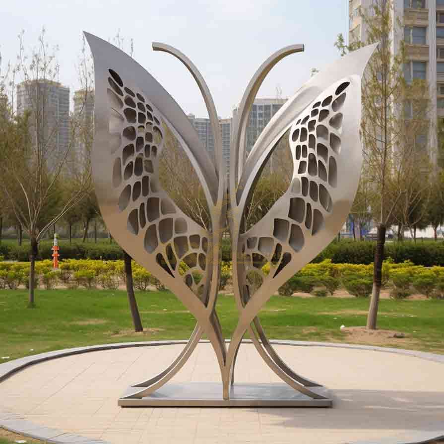 Modern Hollow Large Metal Butterfly Sculpture for Sale 3