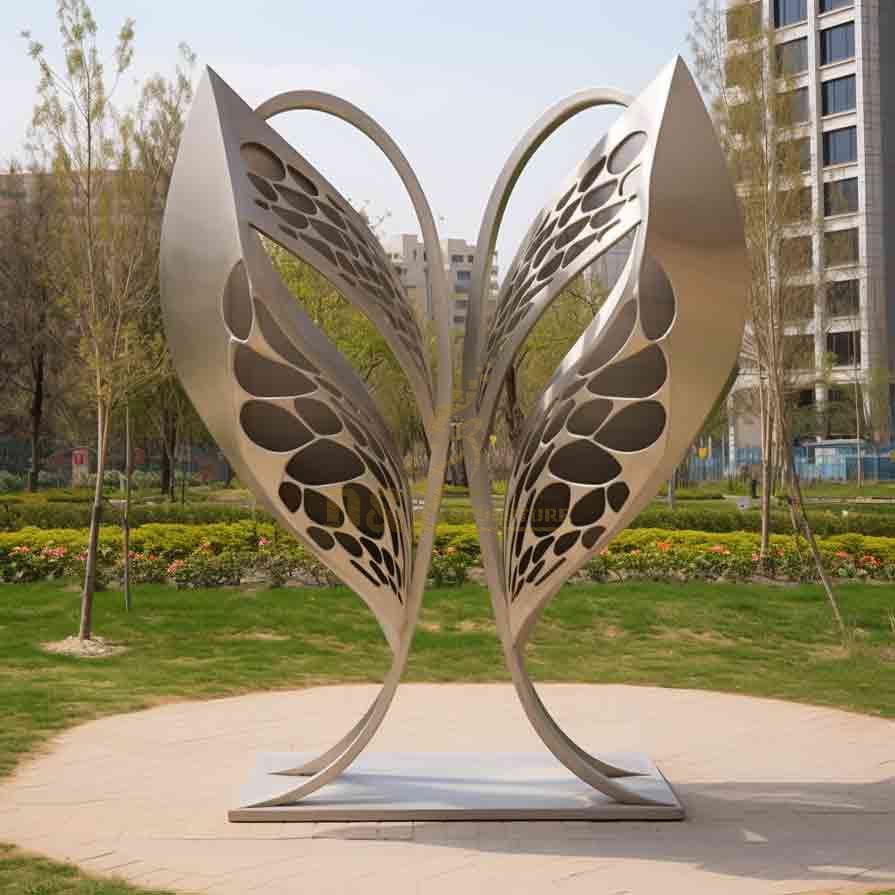 Modern Hollow Large Metal Butterfly Sculpture for Sale 4