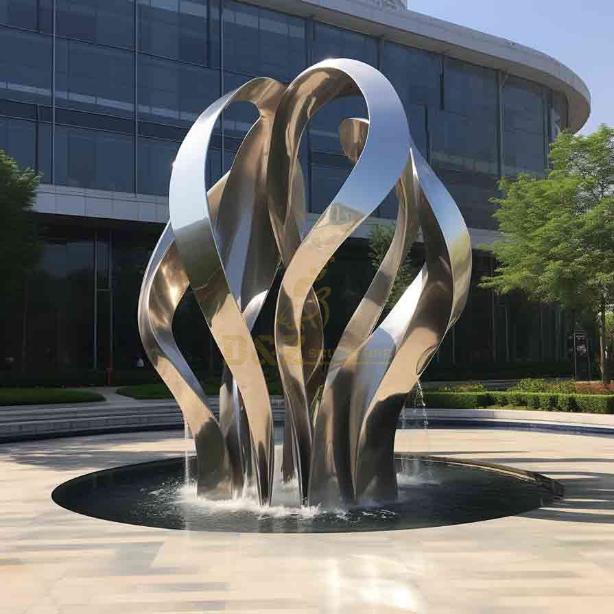 Large Stainless Steel Sculpture Fountain Bouquet Tree 4