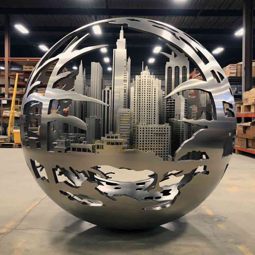 Large Stainless Steel Sphere Sculpture | Urban Landscape Landmark 1