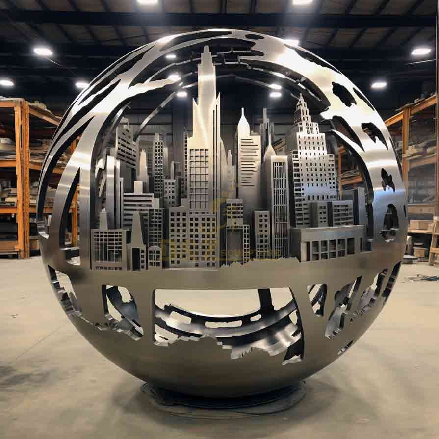 Large Stainless Steel Sphere Sculpture | Urban Landscape Landmark 2