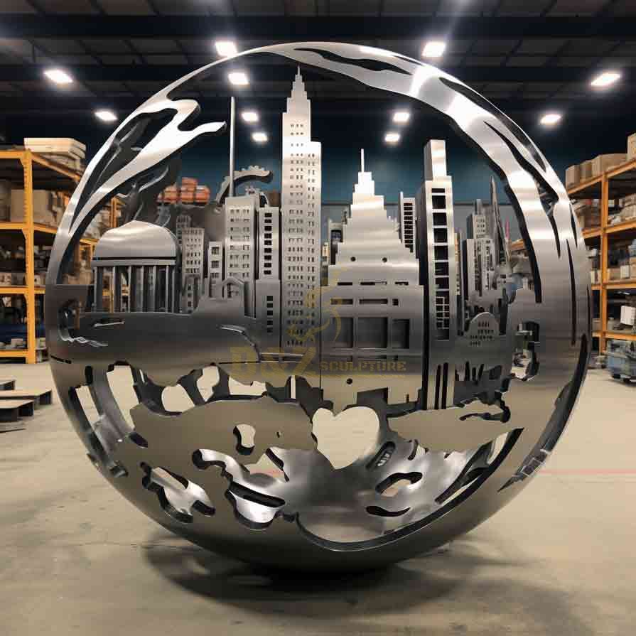 Large Stainless Steel Sphere Sculpture | Urban Landscape Landmark 3