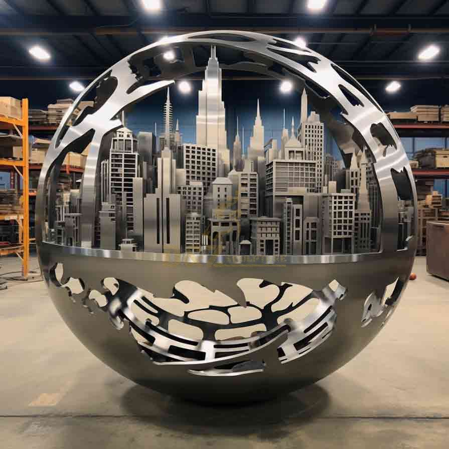 Large Stainless Steel Sphere Sculpture | Urban Landscape Landmark 4