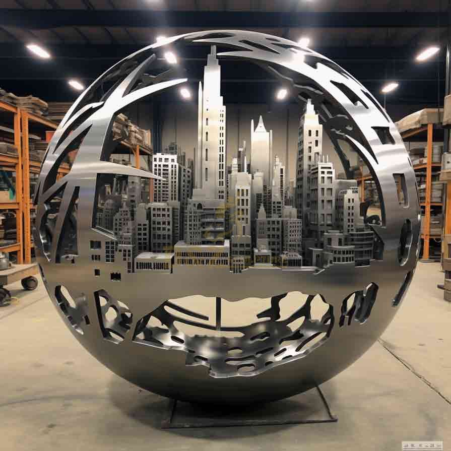 Large Stainless Steel Sphere Sculpture | Urban Landscape Landmark 5