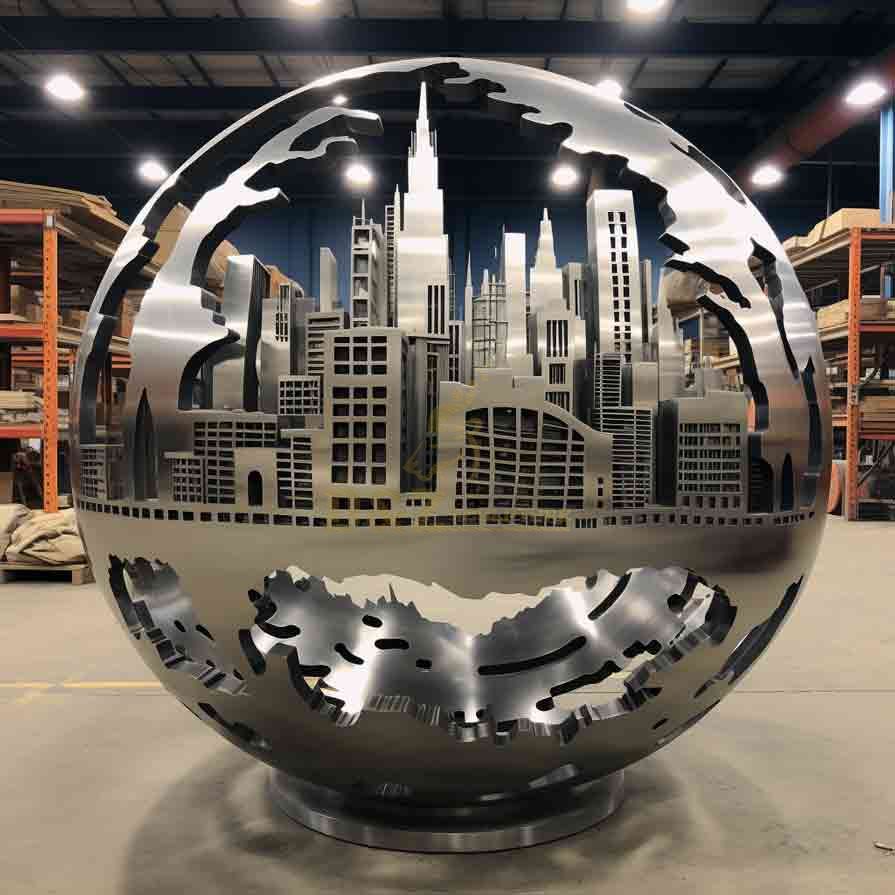 Large Stainless Steel Sphere Sculpture | Urban Landscape Landmark 6