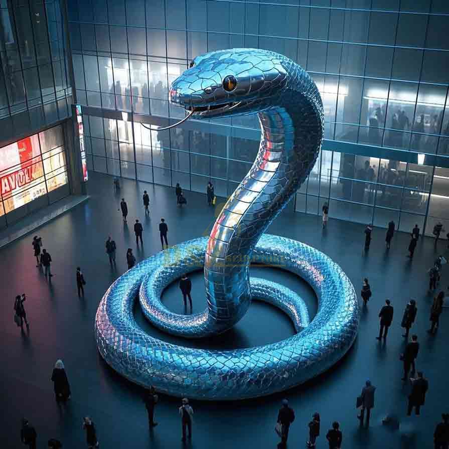 Shopping Mall Lobby - Metal Giant Snake Sculpture