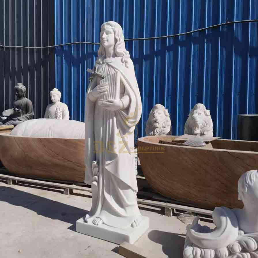 White Marble St Cecilia Statue for Sale 2