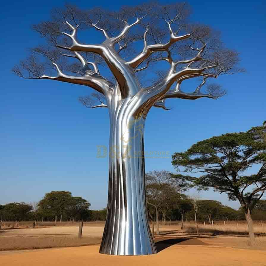 Giant Stainless Steel Baobab Tree Sculpture for Sale 2