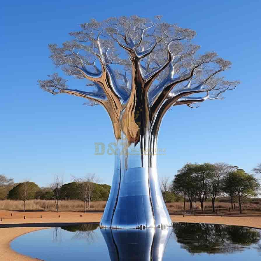 Giant Stainless Steel Baobab Tree Sculpture for Sale 5