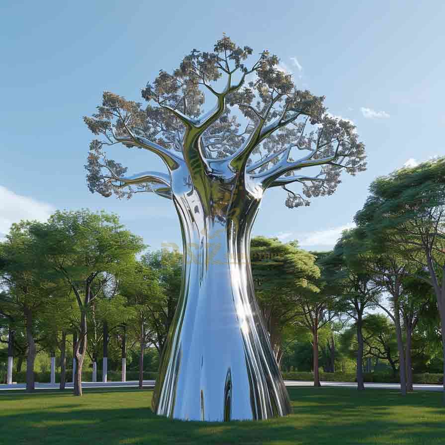 Giant Stainless Steel Baobab Tree Sculpture for Sale 6