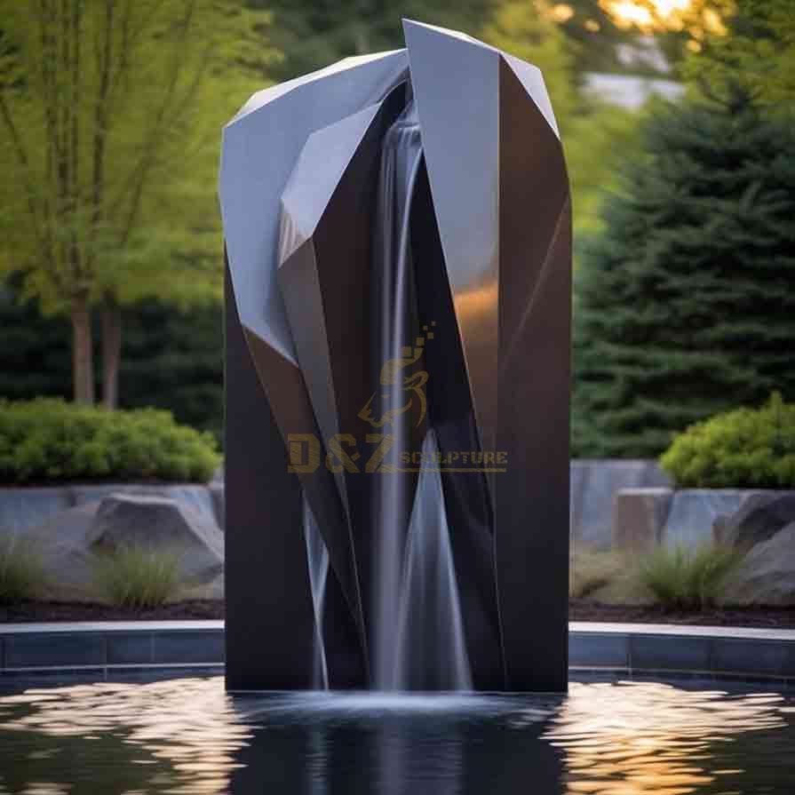 Modern Waterfall Fountain Sculpture, Hotel Villa Garden Decor 3