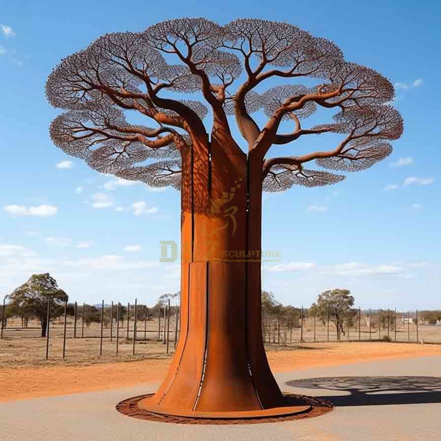 Custom Giant Corten Steel Baobab Tree Sculpture 2