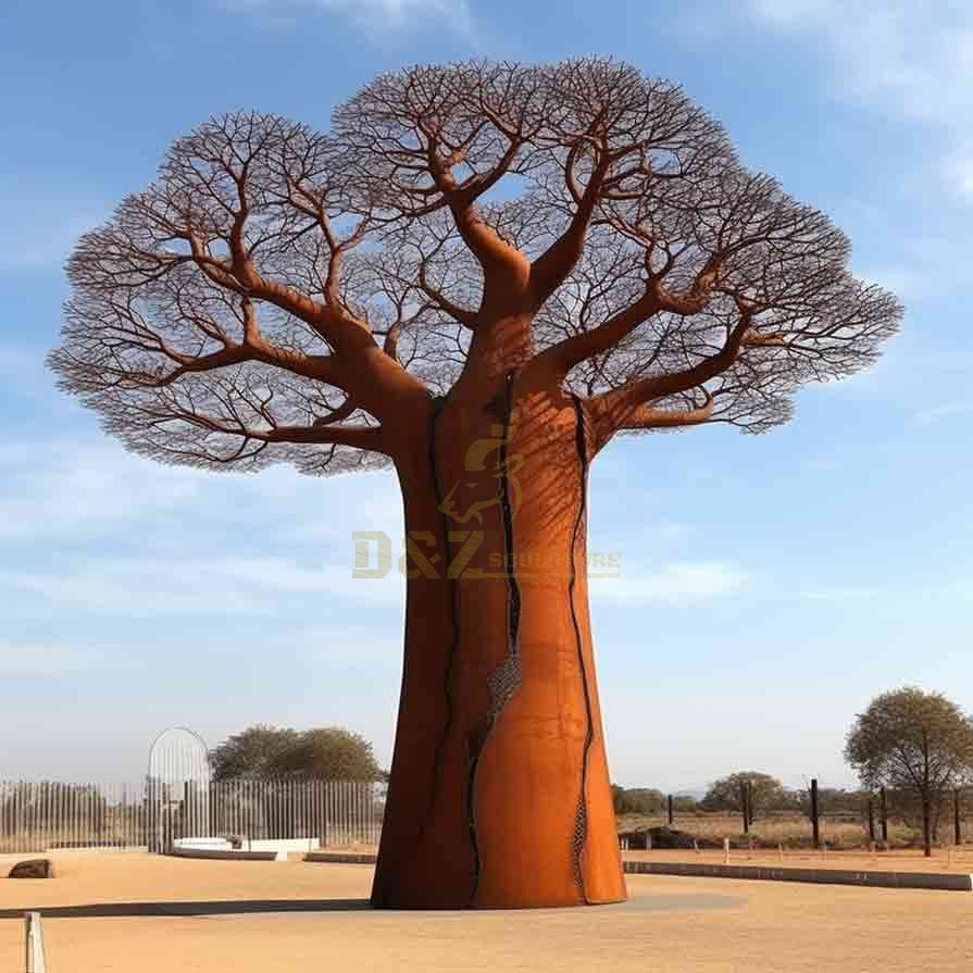 Custom Giant Corten Steel Baobab Tree Sculpture 4