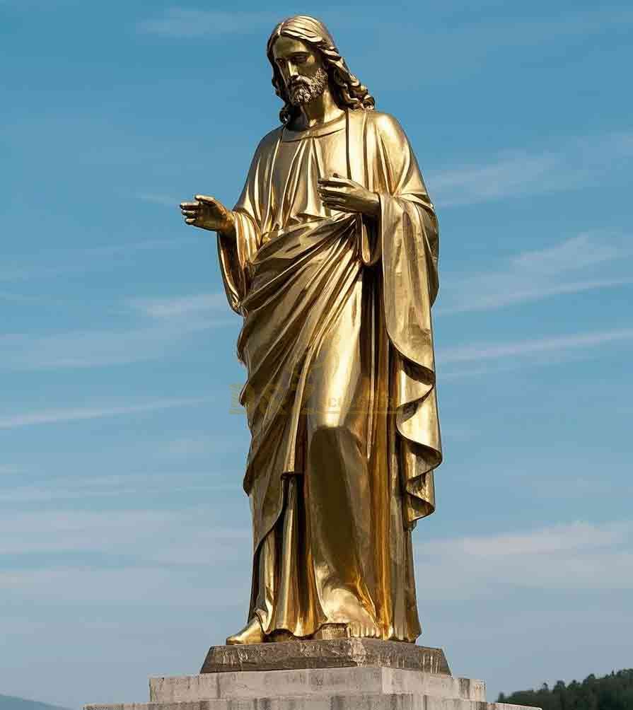 Custom Large Golden Jesus Statue - Outdoor Bronze 5