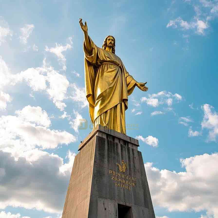 Custom Large Golden Jesus Statue - Outdoor Bronze 6