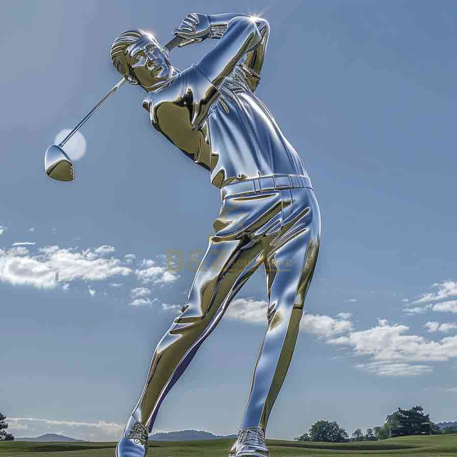 Large Metal Golfer Sculpture | Golf Lawn Decor 3