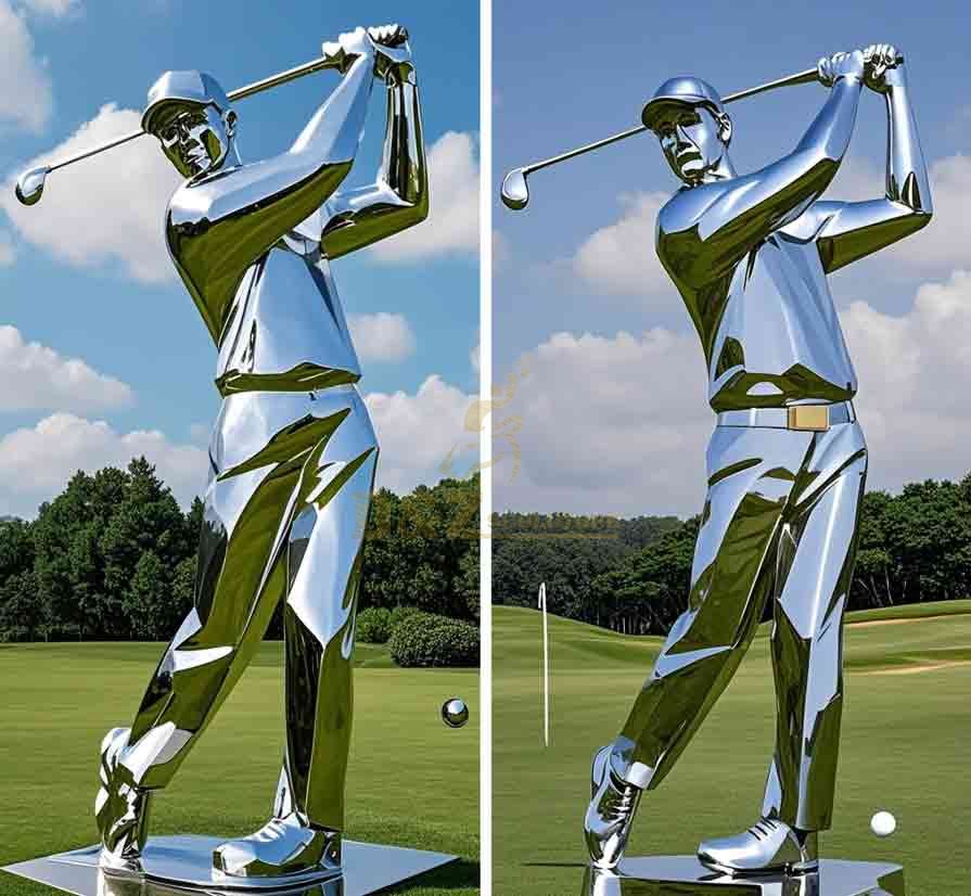 Large Metal Golfer Sculpture | Golf Lawn Decor 4