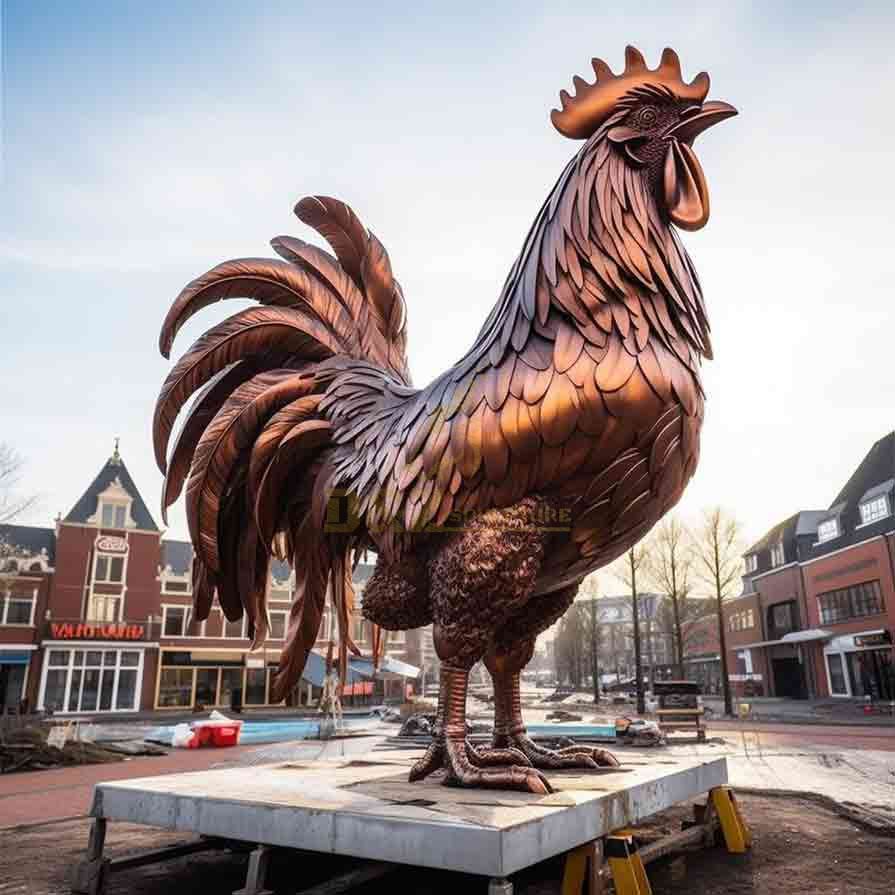 Giant Bronze Rooster Statue for Sale | Garden Decor 2