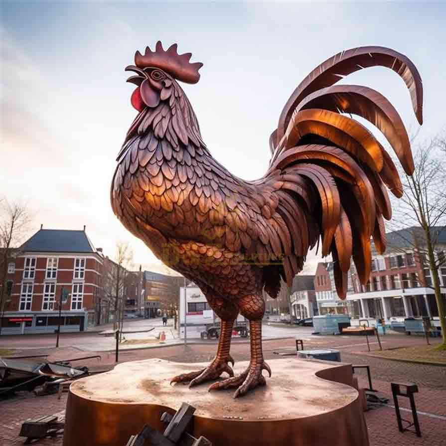 Giant Bronze Rooster Statue for Sale | Garden Decor 4