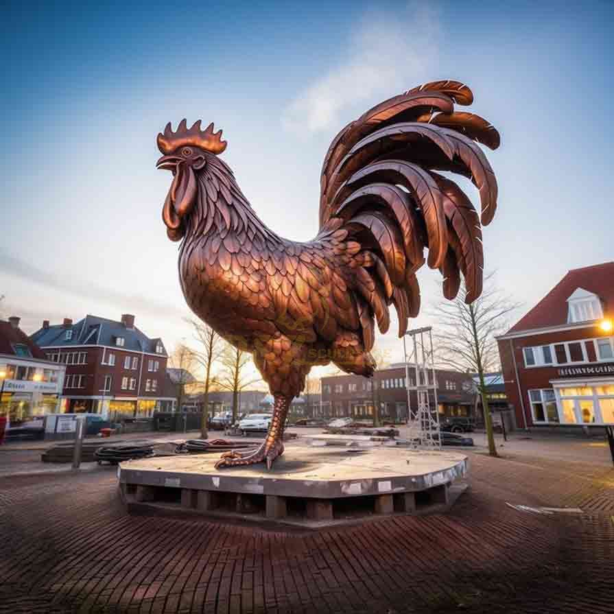 Giant Bronze Rooster Statue for Sale | Garden Decor 5