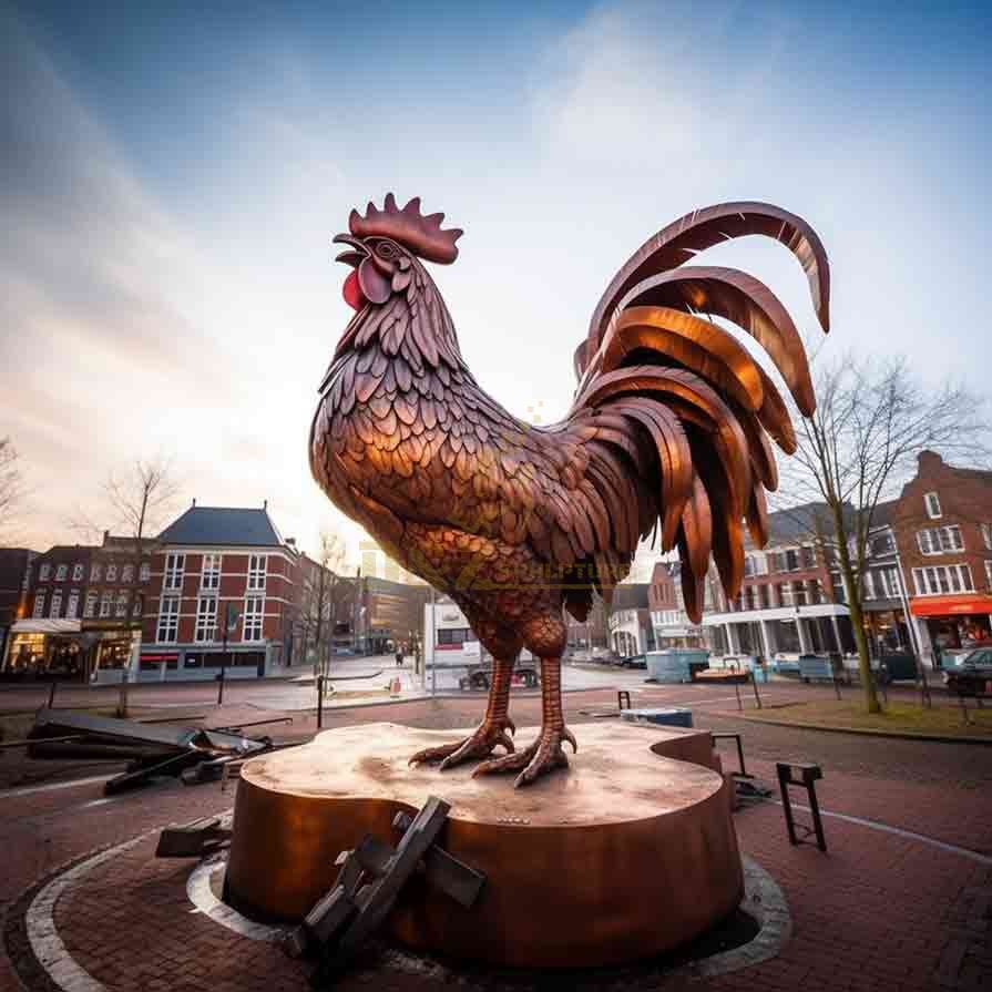 Giant Bronze Rooster Statue for Sale | Garden Decor 6