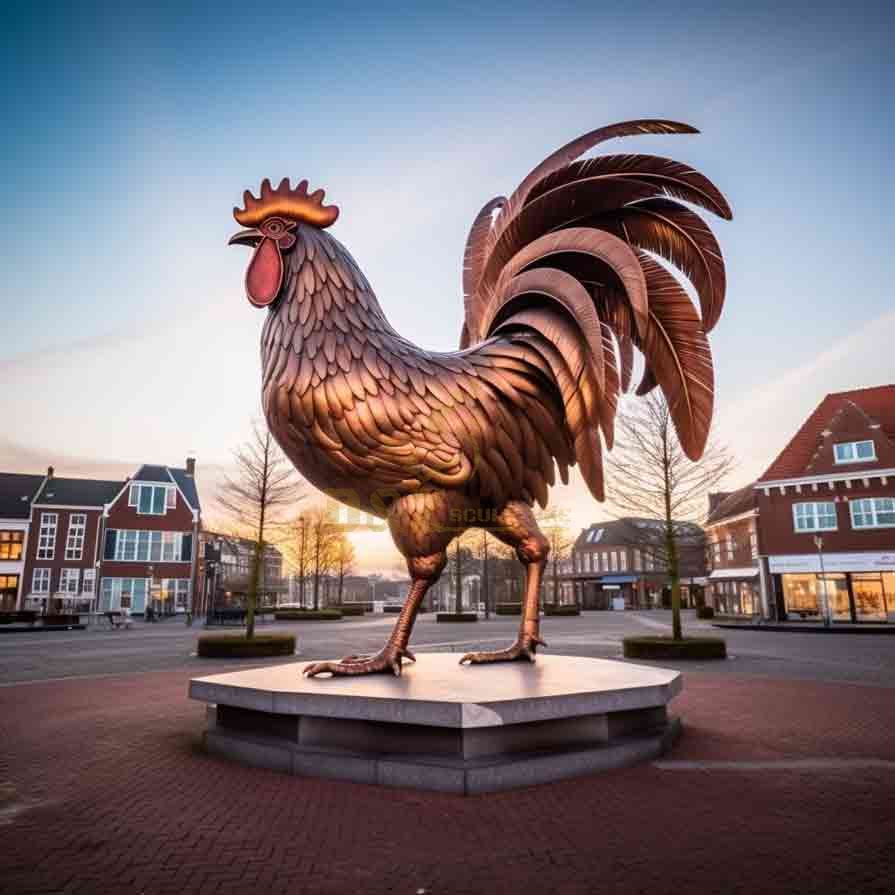 Giant Bronze Rooster Statue for Sale | Garden Decor 7