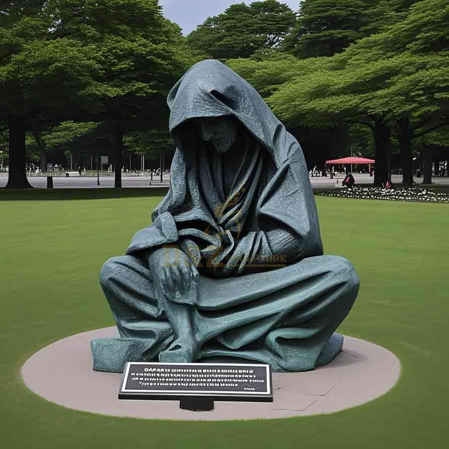 Bronze Homeless Jesus statue for sale in park 1