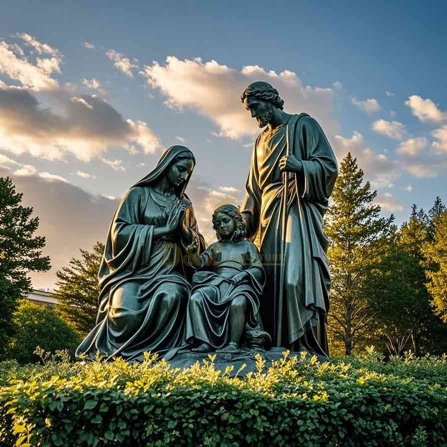 Large Outdoor Bronze Holy Family Garden Statue 1