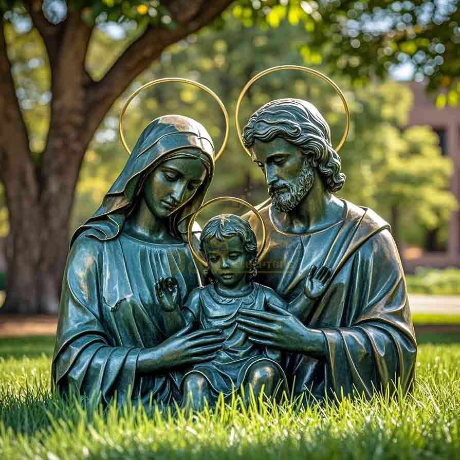 Large Outdoor Bronze Holy Family Garden Statue 2