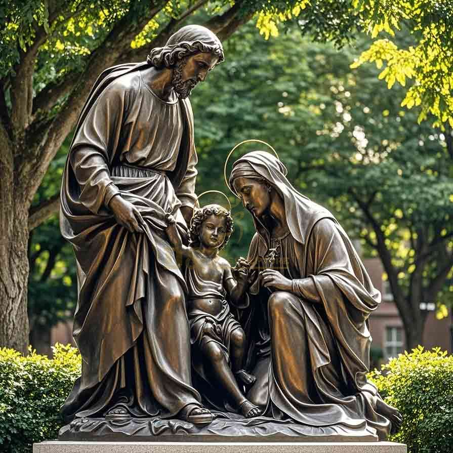 Large Outdoor Bronze Holy Family Garden Statue 5