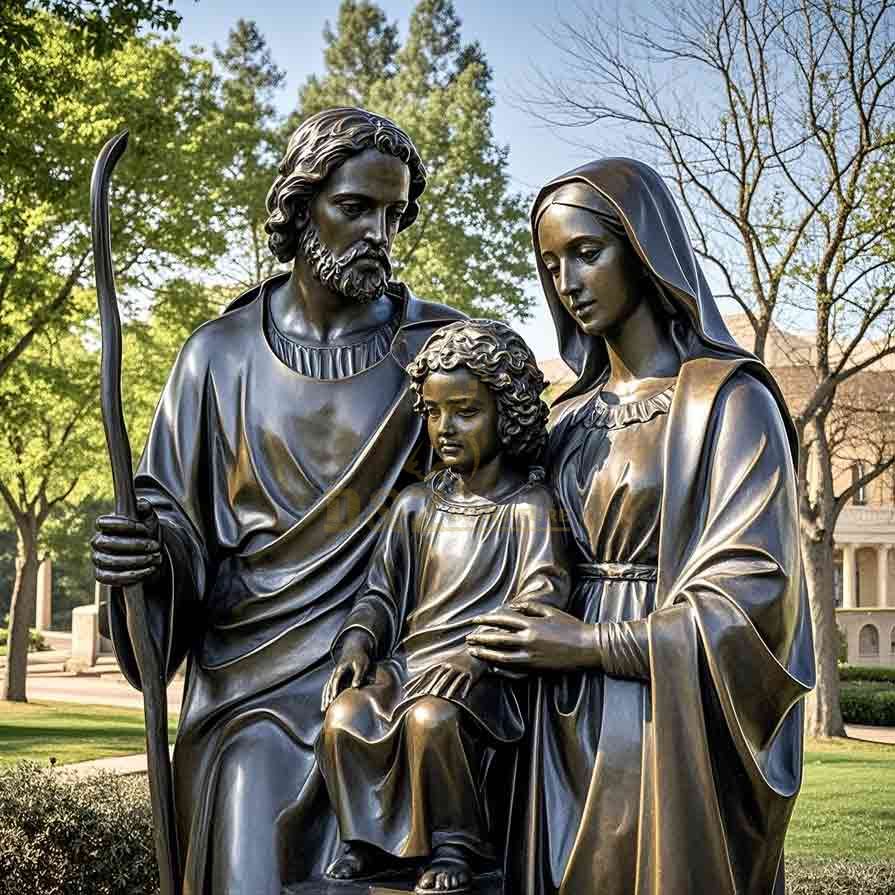 Large Outdoor Bronze Holy Family Garden Statue 6