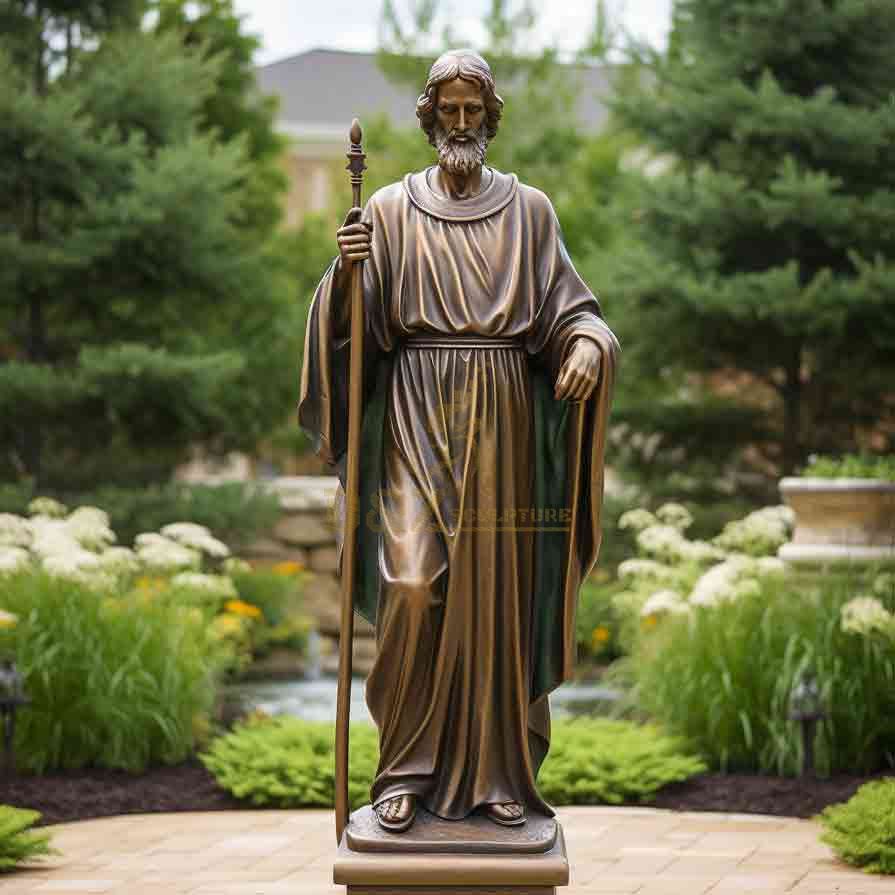 Large Bronze St Jude Statue for Garden Decor 1